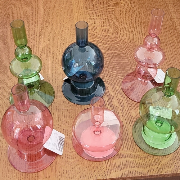 Huntington Home Glass Candle Holder - Green Tall - Picture 6 of 6